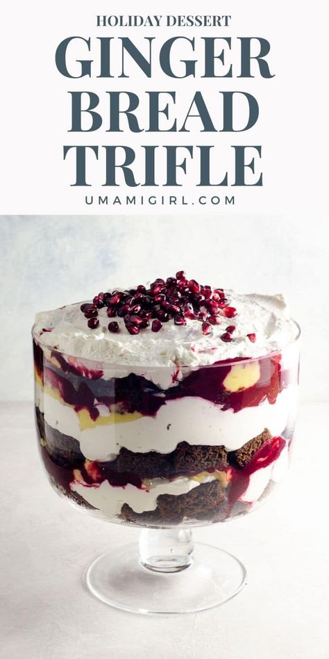 This magnificent gingerbread trifle will feed — and wow — a crowd. It makes a festive holiday dessert that bursts with the flavors and colors of the season. And it's super make-ahead friendly. Gingerbread Trifle, Festive Holiday Desserts, Favorite Holiday Desserts, Lemon Curd Recipe, Make Ahead Desserts, Trifle Recipe, Holiday Dessert, Easy Cookie Recipes, Best Dessert Recipes