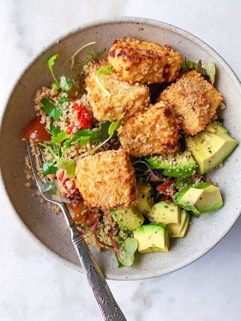 Tofu Couscous, Panko Tofu, Panko Recipes, Couscous Recipes, Lunch Idea, Couscous Salad, Recipes Vegetarian, Vegan Recipe, Vegan Dinners