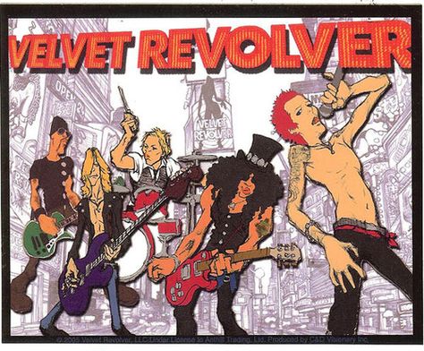 Velvet Revolver Vinyl Sticker Animated Band Logo Velvet Revolver Logo, Velvet Revolver, Scott Weiland, Stone Temple, Stone Temple Pilots, 80s Bands, Band Logo, Rock Metal, Band Logos