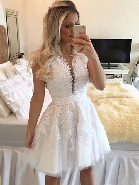 Homecoming Dresses, Cheap Homecoming Dresses 2019 - Hebeos Online Fall Homecoming Dresses, Beautiful Homecoming Dresses, Modest Homecoming Dresses, Prom Dresses Unique, Yellow Prom Dresses, White Party Dress, Prom Dresses Plus Size, Prom Dresses Plus, Simple Homecoming Dresses