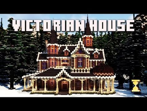 Minecraft | How to Make a Victorian-styled House | Tutorial - YouTube Victorian Minecraft Houses Tutorial, Victorian Mansion Minecraft, Victorian Homes Minecraft, Minecraft Victorian Mansion, Victorian Minecraft Houses, Victorian House Minecraft, Minecraft Victorian House, Minecraft Build Tutorials, Minecraft Houses Tutorials