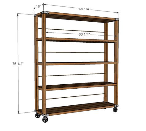 Wood Shelves Garage, Industrial Shelf Diy, Diy Shelves Ideas, Rolling Shelves, Industrial Shelves, Building Furniture, Deco Originale, Industrial Shelving, Diy Furniture Easy