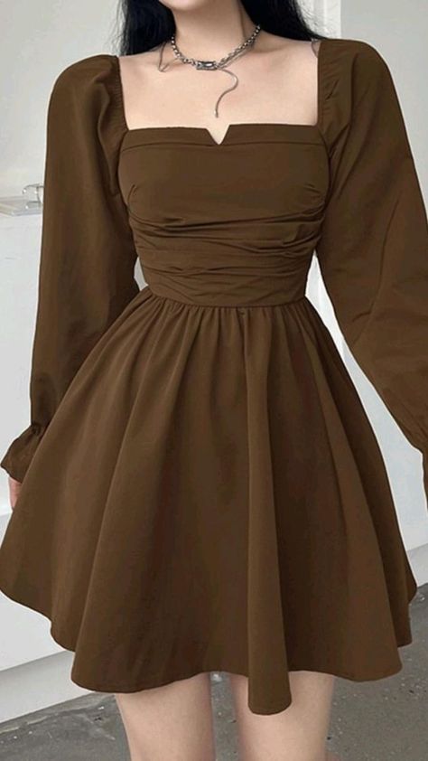 Cute Dress Outfits, Short Party Dress, Flare Long Sleeve, Dress Autumn, Everyday Fashion Outfits, Easy Trendy Outfits, Autumn Dress, Mini Dresses For Women, Sign Language