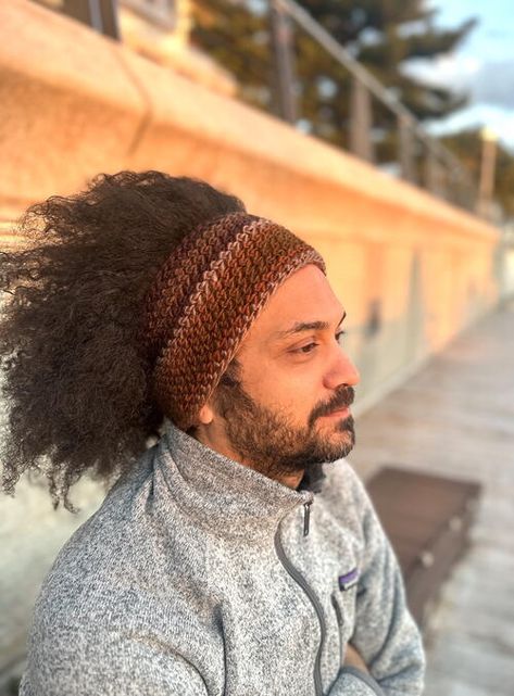 Crochet Space, Bandeau Au Crochet, Large Crochet Hooks, Crochet Men, Half Double Crochet Stitch, Headband Men, Warm Headbands, Crochet Headband Pattern, Crochet Ear Warmer