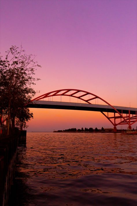 Milwaukee Hoan Bridge Wall Art Photography Wisconsin Aesthetic, Sunset Bridge, Milwaukee Skyline, Commercial Modeling, Bridge Wall Art, Apostle Islands, Wall Art Photography, Wisconsin Travel, Wisconsin Dells