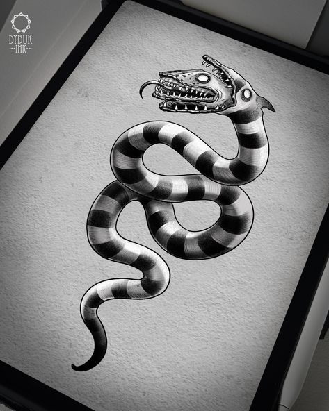 Sand Worm Tattoo, Worm Tattoo, Sand Snake, Sand Worm, Illusion Tattoo, Beetlejuice Tattoo, Beatle Juice, Tim Burton Tattoo, Beetlejuice Fan Art