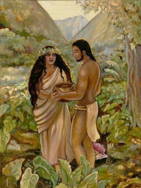 Umi & Kulamea by Linda Rowel Stevens ... authentic Hawaiian mythology art Hawaiian Nature, Hawaii Culture, Hawaiian Mythology, Hawaiian Legends, Hawaii Guide, Hawaiian Artists, Hawaiian History, Paul Jackson, 50s Art