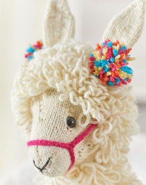 Cute Knit Llama Pattern | AllFreeKnitting.com Llama Knitting Pattern Free, Knit Animals, Knitted Gifts, Llama Toy, Alpaca Toy, Knit Toys, Drama Llama, Colorful Blanket, Animal Knitting Patterns