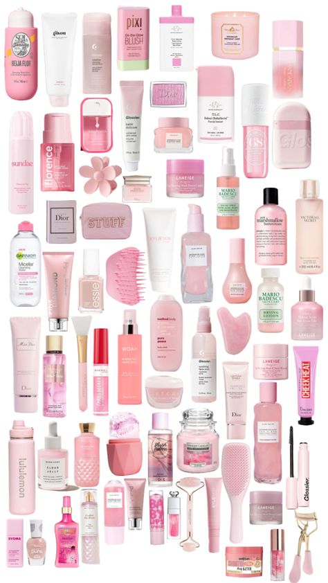 Rosa Make-up, Skincare Haul, Pink Skincare, Pink Products, Essentials Aesthetic, Sephora Skin Care, Pink Lifestyle, Pretty Pink Princess, Beauty Routine Tips