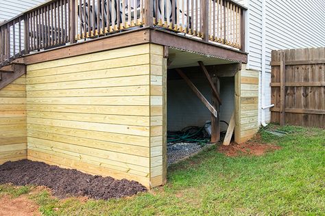 Under Deck Storage, Deck Skirting, Under Deck, Deck Remodel, Raised Deck, Deck Storage, Patio Deck Designs, Under Decks, Deck Designs Backyard