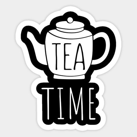 Tea Time Funny Kettle Illustration - Tea Time Kettle Illustration - Sticker | TeePublic Tea Stickers Printable, Kettle Illustration, Tea Time Illustration, Tea Stickers, Anatomical Heart Art, Disney Princess Theme, Food Stickers, Birthday Stickers, Tea Art