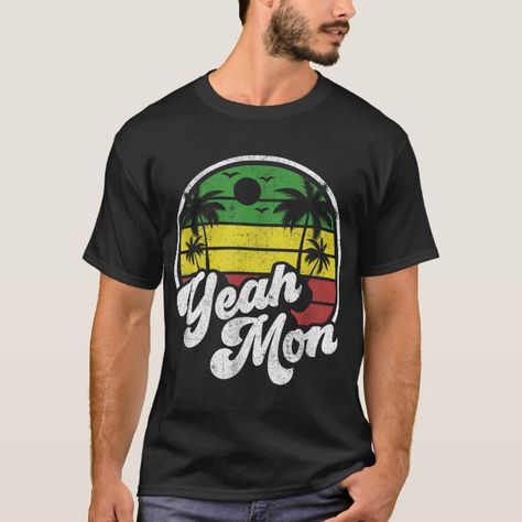 Yeah Mon Vintage Jamaica Reggae Jamaican Vacation T-Shirt - jamaica gift Family Trip Shirts Ideas, Trip Shirts Ideas, Family Trip Shirts, Vintage Jamaica, Jamaica Shirt, Jamaican Vacation, Jamaica Reggae, Grad Shirts, Trip Shirts