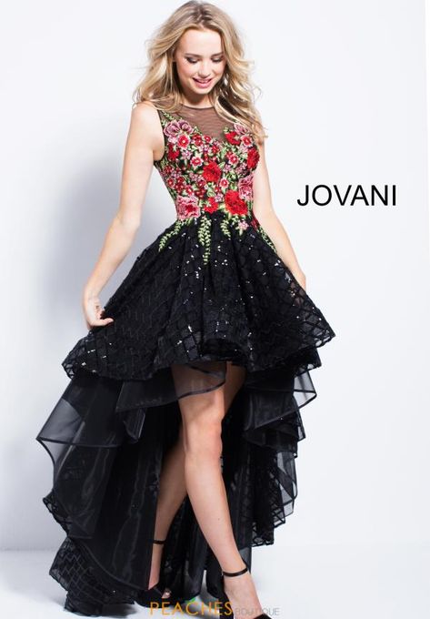 Jovani Dress 55727 | PeachesBoutique.com High Low Prom Dress, High Low Prom Dresses, Prom Dresses Jovani, Prom Dresses Sleeveless, Jovani Dresses, Black Prom, فستان سهرة, Prom Outfits, Easy Food