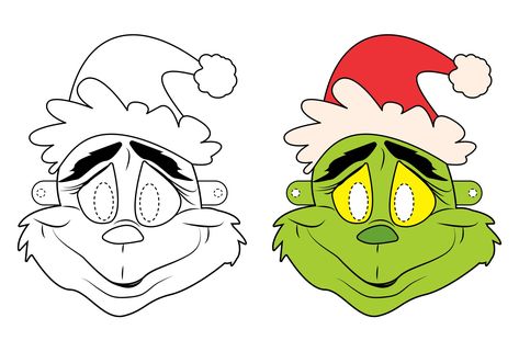 Grinch Mask Printable Grinch Face Mask Template Free Printable, Grinch Mask Printable, Elf On The Shelf Grinch Mask Printable, Grinch Face Template Free Printable, Grinch Face Template, Free Printable Grinch, Grinch Pumpkin, Grinch Pattern, Grinch Mask