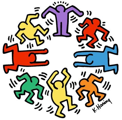 Keith Haring CIRCLE OF MEN Dance 16x16 Giclee Pop Art Print #PopArt #keith #keithharing Art Prints For Sale, Keith Haring, Prints For Sale, Dancing, Art Prints, For Sale, Art