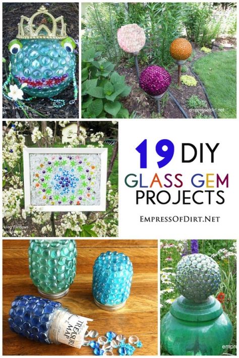 Glass Gem Garden Art & Craft Ideas *19 Projects* | Empress of Dirt Diy Home Decor Living Room, Glass Bead Crafts, Marbles Crafts, Gem Crafts, Diy Craft Ideas, Outdoor Crafts, Garden Crafts Diy, Glass Garden Art, Bead Projects