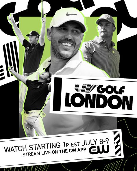 Golf Graphic Design Poster, Virtual Golf, Liv Golf, London 2023, Golf Poster, Golf Day, Graphic Design Ads, Typography Graphic, Golf Sport