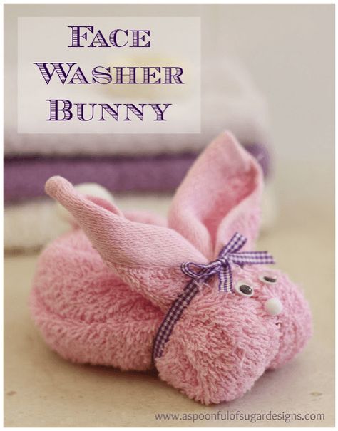 Face Washer Bunny Towel Bunny, Baby Shower Gifts To Make, Diy – Velikonoce, Easter Craft Projects, Towel Animals, Art Program, Operation Christmas, Operation Christmas Child, Creative Craft