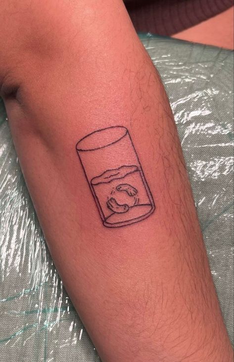 Glass Of Water Tattoo, Glass Half Full Tattoo, Fishbowl Tattoo, Two Ghosts Tattoo, Ghosts Tattoo, Wine Glass Tattoo, Swimming Tattoo, Two Ghosts, Glass Tattoo