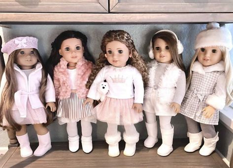 Custom American Girl Dolls, Doll Shoe Patterns, Winter Princess, America Girl, Disney Princess Dolls, Doll Aesthetic, Coquette Style, Our Generation Dolls, Ag Doll Clothes