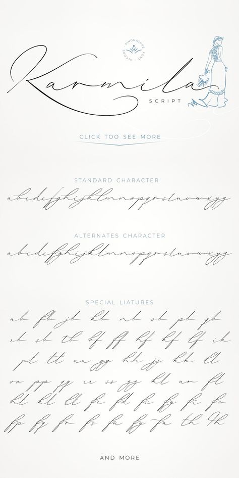 Karmila Script #richness#enjoy#impression#fun Wedding Calligraphy Invitations, Handwritten Numbers, Cursive Handwriting Fonts, Modern Calligraphy Alphabet, Fonts To Download, Letras Cool, Handwriting Script, Calligraphy Words, Tattoo Lettering Fonts