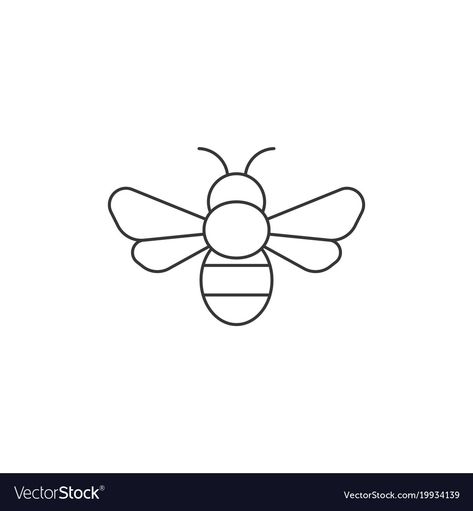 Bee Illustration Simple, Simple Bee Tattoo Outline, Simple Bee Outline, Bumble Bee Outline, Bumble Bee Drawing Simple, Bee Tattoo Outline, Bee Outline Tattoo, Bee Tattoo Simple, Bee Drawing Simple