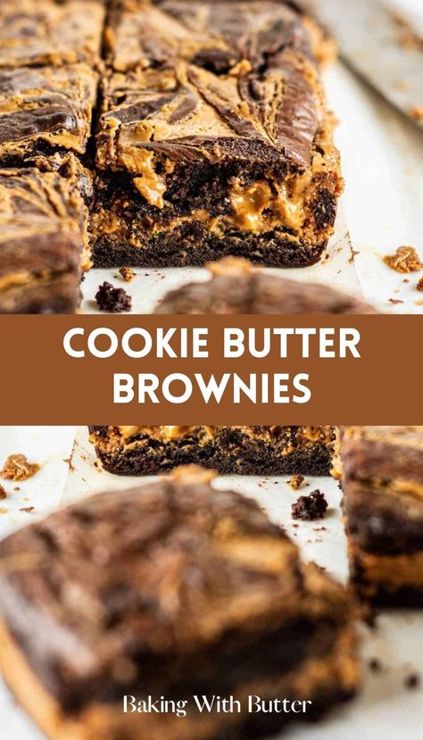 Best Cookie Butter Brownies, known for their moist texture and irresistible cookie butter flavor. Amazing Brownies, Biscoff Brownies, Lotus Cookies, Speculoos Cookie Butter, Fudgy Brownie Recipe, Biscoff Biscuits, Biscoff Cookie Butter, Butter Brownies, Biscoff Spread