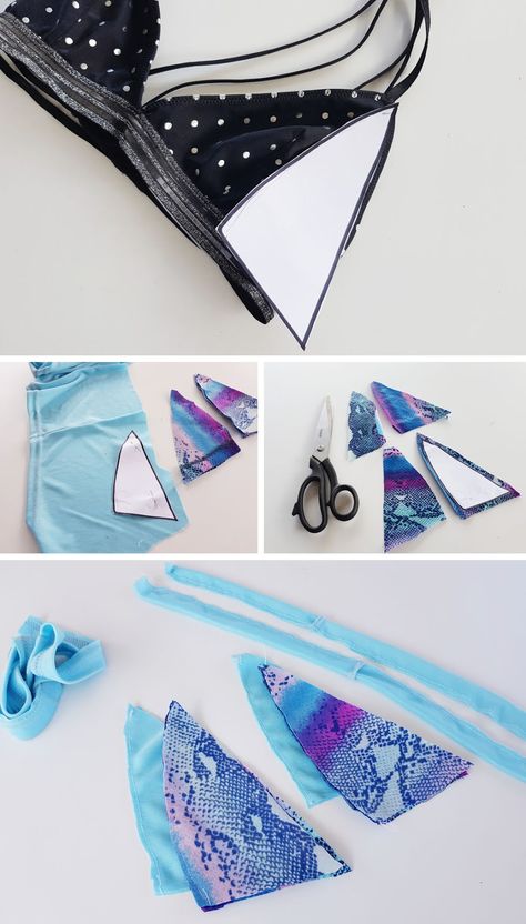 Diy Rave Outfits Sewing, Sewing Festival Clothing, Diy Festival Clothes, How To Sew A Top, Diy Festival Outfit, Sew A Top, Diy Swimwear, Summer Triangle, Mama Shark