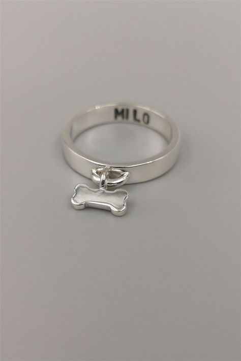 Dog Bone Dangle Ring Custom Dog Ring Dog Memorial Gifts Animal Jewelry Dog Dangle Charm Ring Pet Memorial Jewelry Dog Bone Charm Ring With Charm Dangle Charm Ring Personalized Pet Ring Custom Pet Ring Silver Charm Ring Name Rings Personalized, Dog Memorial Gifts, Dangle Ring, Rings Personalized, Bone Ring, Remembrance Jewelry, Dog Ring, Pet Remembrance, Dog Memorial Gift