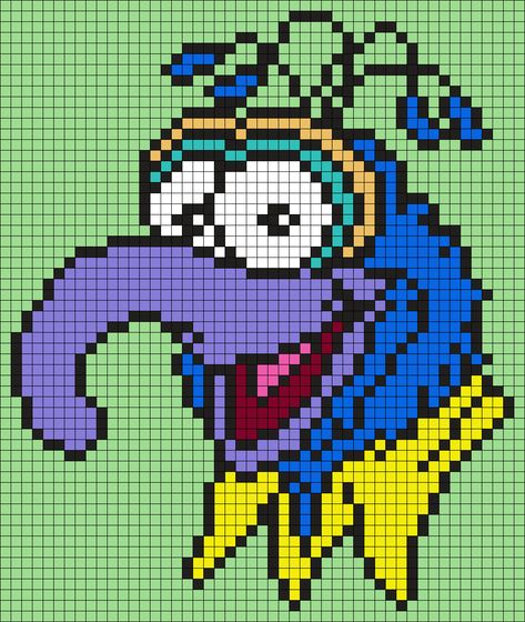 Gonzo From The Muppets (Square) Perler Bead Pattern / Bead Sprite Knitted Crafts, C2c Patterns, Modele Pixel Art, Kandi Cuffs, Crafts Beads, Crochet Graph, Art Templates, 8bit Art, Pony Bead Patterns