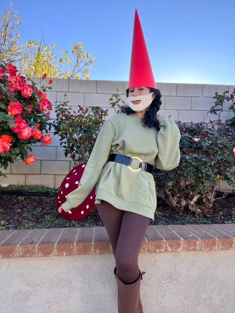 Couples Gnome Costume, Gnomes Halloween Costume, Womens Gnome Costume, Gnomes Costume Ideas, Halloween Gnome Costume, Gnome Woman Costume, Gnome Outfit Women, Gnome Costumes For Adults Women, Cute Gnome Costume