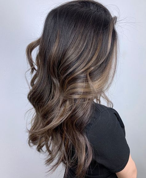 Black Hair Balayage Asian, Hair Color Inspiration For Asian, Blonde Balayage On Asian, Blonde Balayage On Asian Hair, Filipino Hair Color Ideas, Balayage For Black Hair Asian, Balayage Hair Asian, Asian Highlights Hair, Asian Bayalage Hair