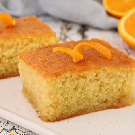 Greek Orange Cake, Orange Syrup Cake, Greek Baklava, Greek Cake, Orange Syrup, Turkish Desserts, Orange Cake Recipe, Greek Desserts, Mediterranean Cuisine