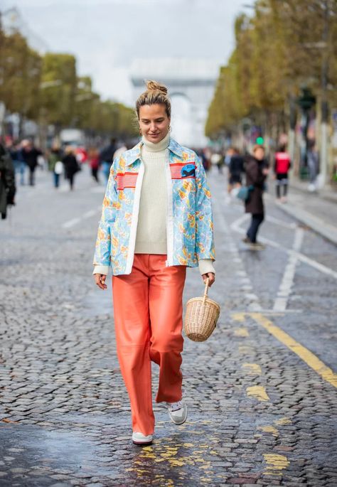 Orange leather jacket