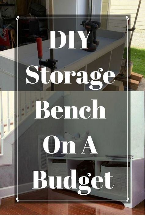 Mudroom Entryway Storage, Mudroom Ideas Diy, Budget Storage, Entryway Storage Bench, Small Mudroom Ideas, Crate Bench, Mudroom Flooring, Diy Storage Bench, Outdoor Storage Bench