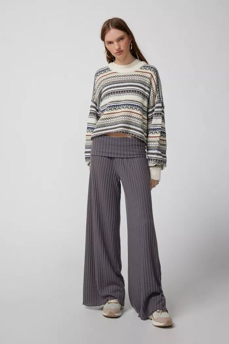 Women's Pants: Cargo, Plaid, High Waisted + Wide Leg | Urban Outfitters 80s Clothes, Chic Fits, Wide Leg Lounge Pants, Adidas Retro, Cropped Flare Pants, Pants Linen, Boyfriend Fit Jeans, Cozy Lounge, Camo Cargo Pants