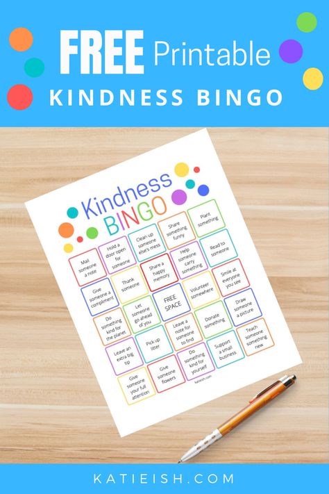 Kindness Bingo Free Printable, Kindness Bingo Printable, Acts Of Kindness Preschool Activities, Kindness Cards Printable Free, Kindness Preschool Activities, Kindness Worksheets, Kindness Bingo, Kindness Board, Daisy Activities