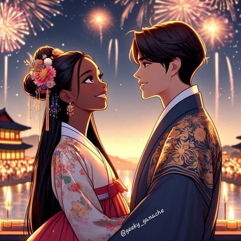 A beautiful interracial couple sharing a romantic moment under some fireworks.
#love #interracial #bwam #fireworks #blackwomanart #asianman #art #interracialcouple #cherryblossoms #blackgirl #blackgirlart #blackgirlillustrations #blackgirlmagic #japaneseart #koreanart #hanbok #manbun #coupleart #bwamcouple #interraciallove #blackart #blackillustration #blackanime #blackcharacters #asiancharacters #asianman #blackanimations #animationcharacters #asiananimations #datenight #bwamart #bwamanime Interracial Family Art, Biracial Couples Art, Blasian Couple, Black Power Art, Gang Leader, Couples Art, Biracial Couples, Power Art, Backyard Layout