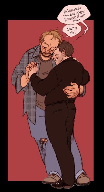 Crobby Crowley X Bobby Fanart, Bobby X Crowley Fanart, Crobby Fanart, Bobby X Crowley, Supernatural Drawings, Supernatural Ships, Supernatural Comic, Supernatural Fan Art, Supernatural Art