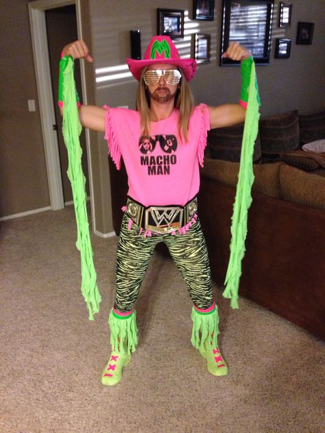 Diy Macho Man Randy Savage wrestler costume. Macho Man Randy Savage Costume, Macho Man Costume, Wrestler Costume, Wwe Costumes, Wrestling Costumes, Diy Costumes Men, Randy Savage, Macho Man Randy Savage, Cheap Halloween Costumes