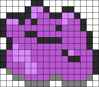 Ditto Perler Bead Pattern / Bead Sprite Pokemon Perler Bead Patterns Templates, Nintendo Sprites, Ditto Perler Bead Pattern, Ditto Perler Bead, Skitty Pokemon Perler, Ditto Cross Stitch, Ditto As Other Pokemon, Pokemon Perler Bead Patterns, Pokemon Jacket