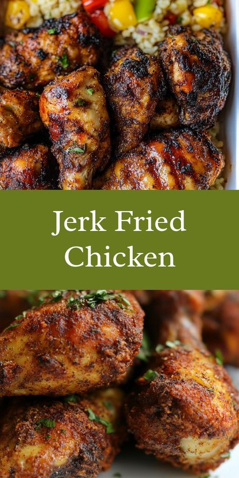 As the sun set on a Sunday evening, the spicy aroma of jerk fried chicken filled our kitchen. My partner and I laughed while cooking together, memories simmering alongside the flavors, making it a cherished family gathering over a delicious meal. Jerked Chicken Recipe, Jerk Chicken Breast Recipe, Jerk Chicken Breast, Island Chicken, Jerk Chicken And Rice, Zucchini Patties, Jerk Chicken Recipe, Jamaican Jerk Chicken, Zesty Sauce