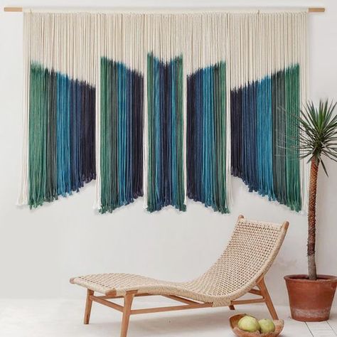 PRICES MAY VARY. 【Dip Dyed Art】：Macrame wall hanging dip dyed is a one-of-a-kind textile fiber yarn art decor tapestry, made of natural macrame cord 3mm cotton through dip dyeing. 【Occasion】: perfectly fits the interior of a high mantel, living room, bedroom, office, kids' room, Nursery, entryway, and even a café or studio. You can also give festivals like Christmas or Thanksgiving a newer look by hanging it on your over bed, headboard, behind a sofa, on a gallery wall, near a fireplace, side of Hanging Yarn Wall Art, Mantel Living Room, Nursery Entryway, Yarn Wall Art, Yarn Wall, Macrame Wall Decor, Yarn Wall Hanging, Bed Headboard, Large Macrame Wall Hanging