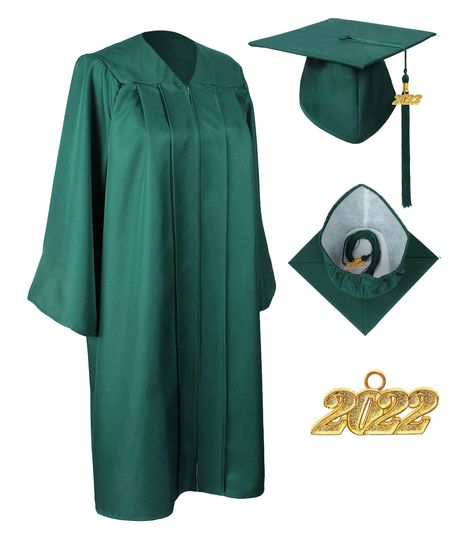 PRICES MAY VARY. 100% Polyester Imported Zipper closure Machine Wash What You Get: 1 graduation gown + 1 graduation cap + 1 color matched graduation tassel + 1 gold graduation 2022 year charms Graduation Gown is Made of 100% Woven Polyester with a Matte Finish. It's Soft and Comfortable to Wear. Academic Gown Has a Hidden Color Matching Zipper and Strong Center Pleats on the Front and Back Shoulders. High School Graduation Gown Cap are the Best Quality in the Industry. It Can Be Use From Middle Graduation Gown Outfit, Seniors Jacket, Graduation Uniform, Graduation Robes, Academic Gown, Graduation Gown And Cap, Graduation Tassel, Graduation Cap And Gown, Graduation Gown