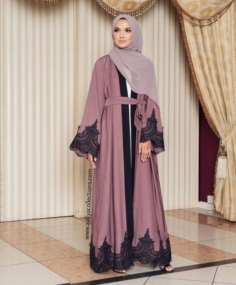 Amal Abaya has been restocked! Our new website and new collection is now live! www.aaliyacollections.com Abaya Lace, Designer Abaya, Beautiful Abayas, Fesyen Islam, Abaya Fashion Dubai, Abaya Design, Abaya Hijab, Hijab Designs, Abaya Style