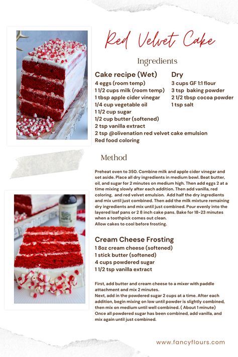 Heavenly Red Velvet Cake Recipe 🎂✨ Discover baking perfection with our decadent Red Velvet Cake recipe! 🍰✨ Elevate your creations effortlessly using our 10 x 4 layered cake pan for moist, flavorful layers. Complete the magic with Fancy Flours red/white chocolate curls for that exquisite finishing touch. Thank you, @goldengracekitchen, for sharing this delightful recipe! 😋✨ #RedVelvetCake #BakingMagic #CakeDecorating #FancyFloursRecipe #HomeBaking #SweetIndulgence #FancyFlours Red Velvet Cake Ingredients, Vinegar Powder, Red Velvet Cake Recipe, Recipe Baking, Chocolate Curls, Layered Cake, Red Food Coloring, After School Snacks, School Snacks