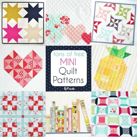 Have you ever tried to make a mini quilt? I have to say I’ve been quilting for a few years and I have never made a mini quilt. What is wrong with me? They are so cute, take w-aaay less time, are perfect for wall hangings, and they’re the perfect project for that “instant-gratification” crafter! … Free Mini Quilt Patterns, Halloween Hallway, Quilt Design Wall, Small Quilt Projects, Mini Quilt Patterns, Nancy Zieman, Hanging Quilts, Miniature Quilts, Hallway Decor