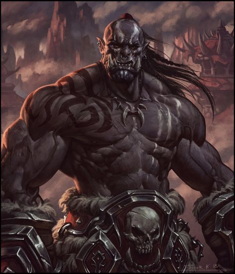 ArtStation - Mag'har Orc, Todor Hristov Half Orc Barbarian, Warcraft Orc, Orc Warrior, Warcraft Art, 다크 판타지, Fantasy Races, Dungeons And Dragons Characters, Fantasy Monster, Wow Art