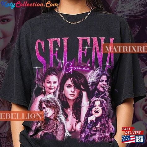 Selena Gomez Tee Shirt Vintage Singer Homage Graphic Unisex Long Sleeve Bootleg Retro 90 Sweatshirt T-Shirt Check more at https://katycollection.com/product/selena-gomez-tee-shirt-vintage-singer-homage-graphic-unisex-long-sleeve-bootleg-retro-90-sweatshirt-t-shirt/ Selena Gomez T Shirt, Kpop Shirts, Vintage Singer, Selena Gomez, Pop Culture, Tee Shirt, Printed Shirts, Tee Shirts, My Style