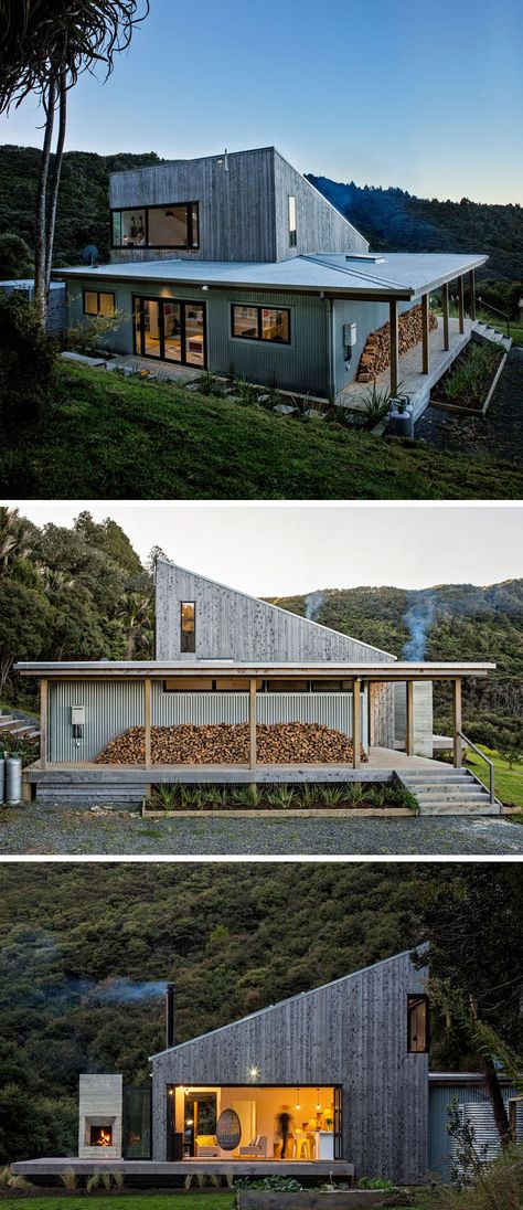 Rural Modern House in Puhoi | by LTD Architectural Design Studio Woods House, Architectural Design Studio, House Design Exterior, Rural House, House Modern, Hus Inspiration, Modern Cabin, House Designs, Barn House